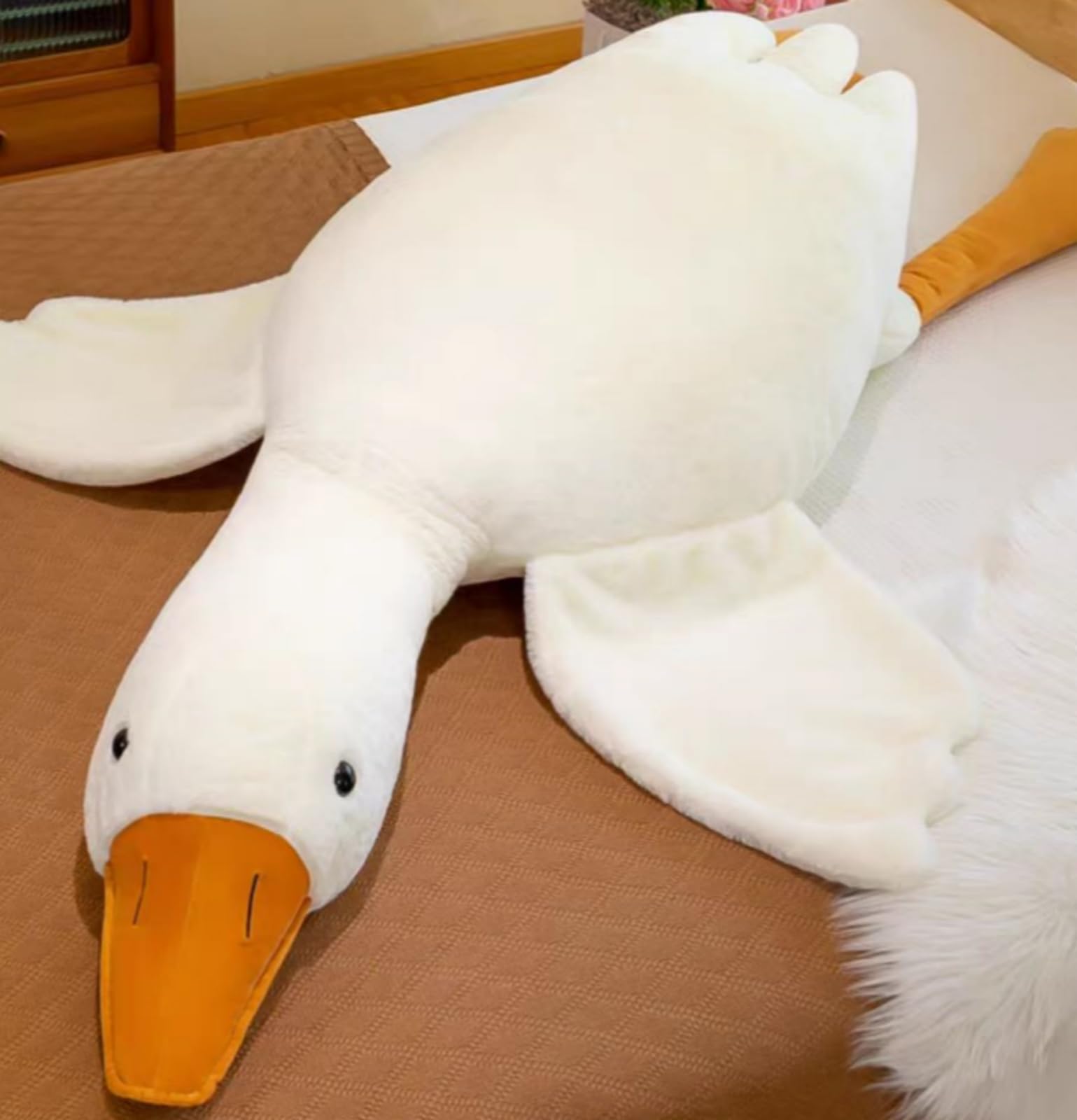 Ryttir Giant Goose Plush full view for giant cuddles and safe play.