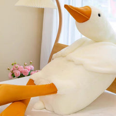 Ryttir Giant Goose Plush belly pocket closeup highlights hand-warming feature and practical warmth.