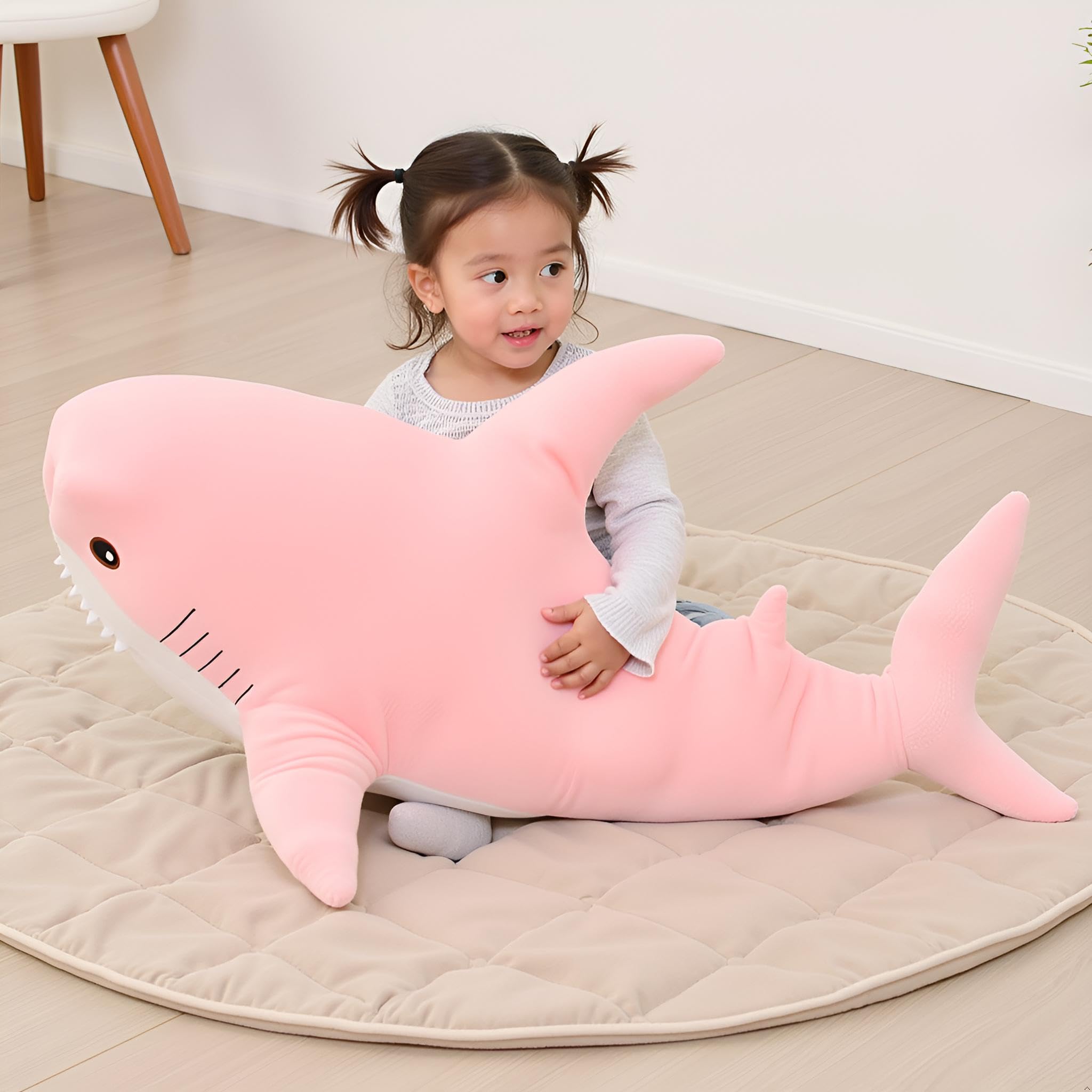Ryttir giant shark body pillow ideal for lounging and play