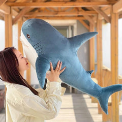 Ryttir giant shark plush full-body relaxation for lounging.