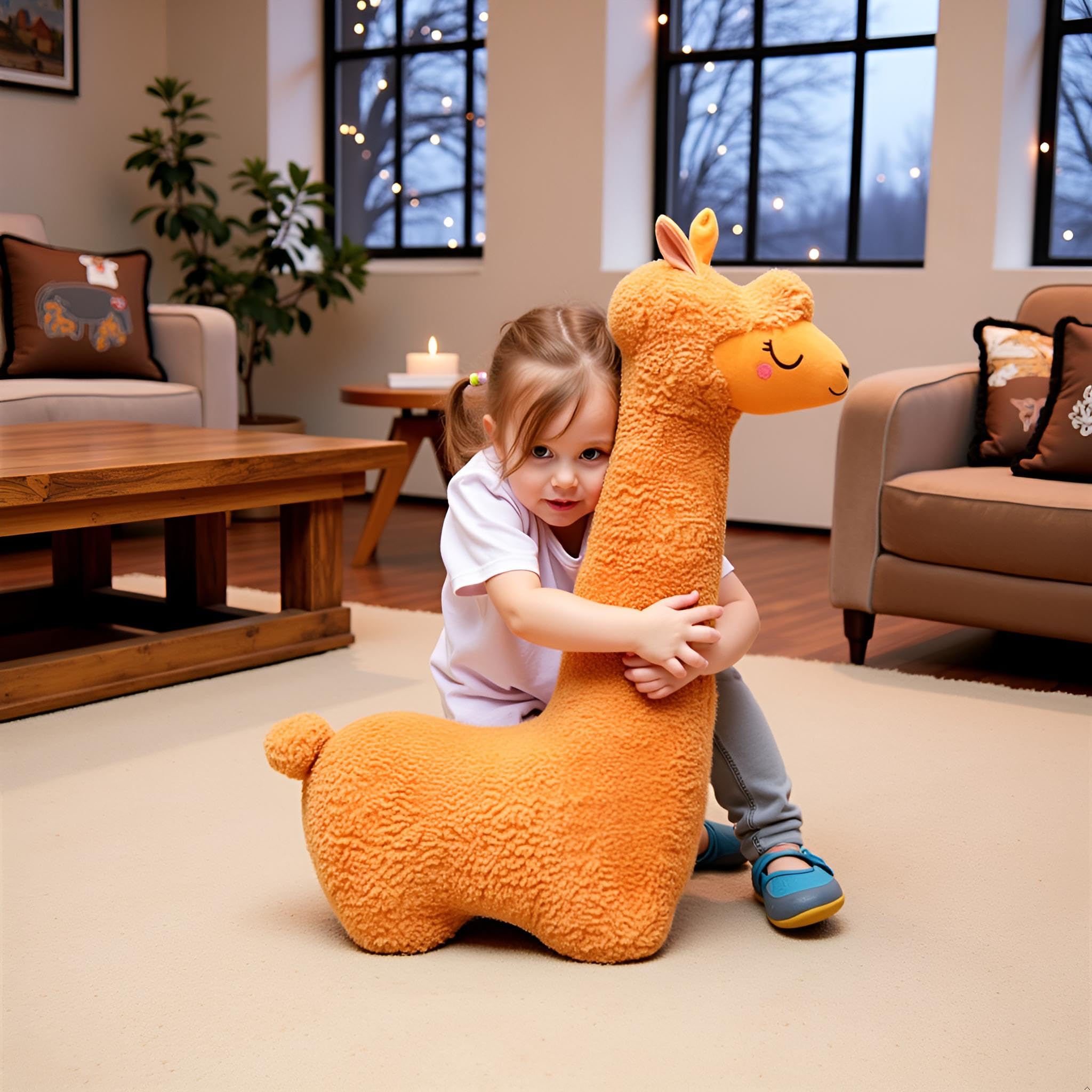 Ryttir llama neck pillow extended for snuggling and restful sleep.