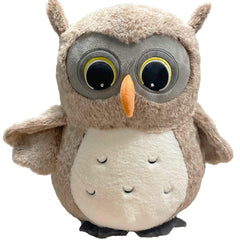 Ryttir owl plush eyes detail showing luminous gaze for engaging companionship