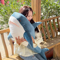 Ryttir shark plush decor for a sea-themed bedroom.