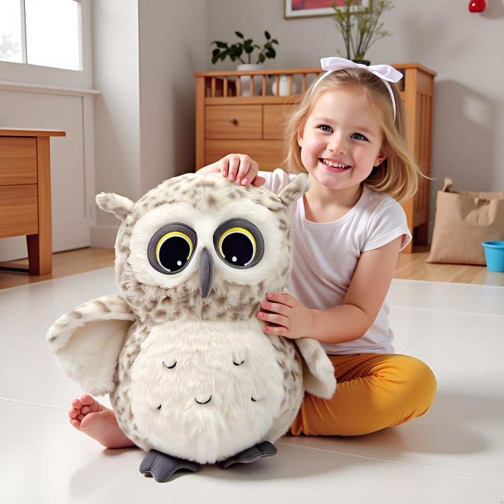 Ryttir snowy owl plush soft fur invites cozy cuddling sessions.