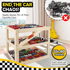 RZYLKA 3-tier storage keeps over 40 diecast cars neatly displayed and ready.