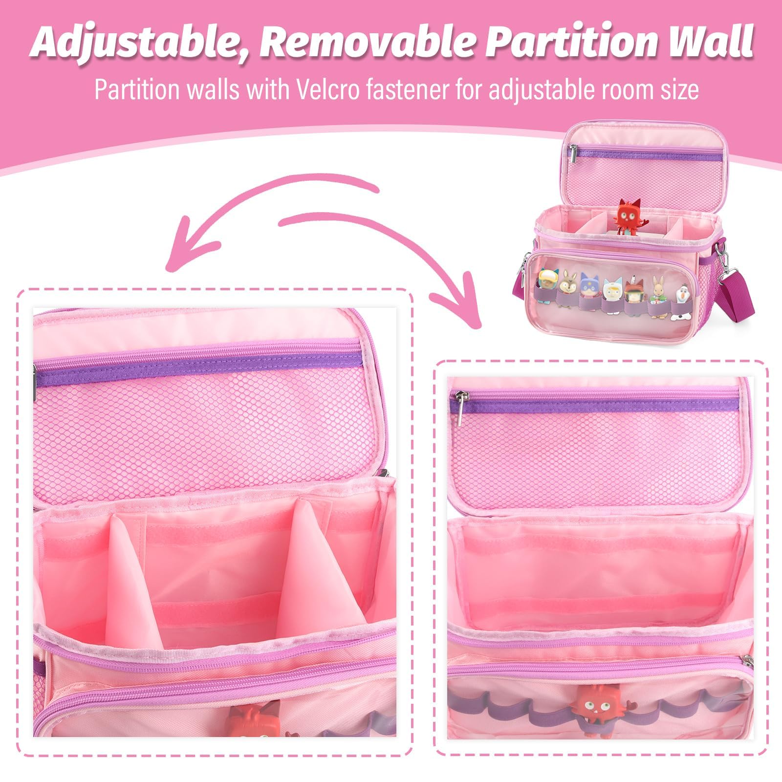 RZYLKA Toniebox side pocket stores accessories during travel.