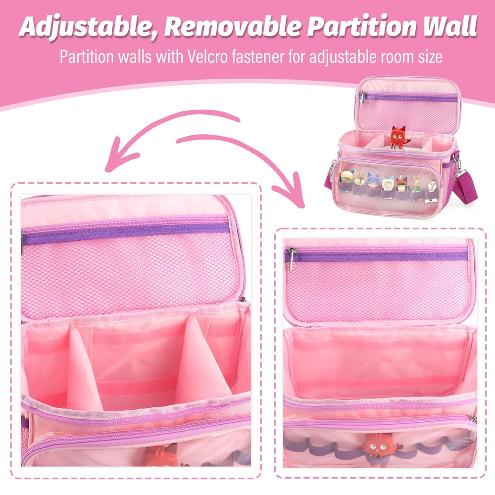 RZYLKA Toniebox side pocket stores accessories during travel.