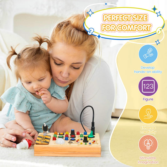 Sabdrau wooden sensory toy buttons to boost tactile exploration
