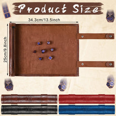 Sadnyy red folding scroll dice mat tray keeps dice organized during the game.