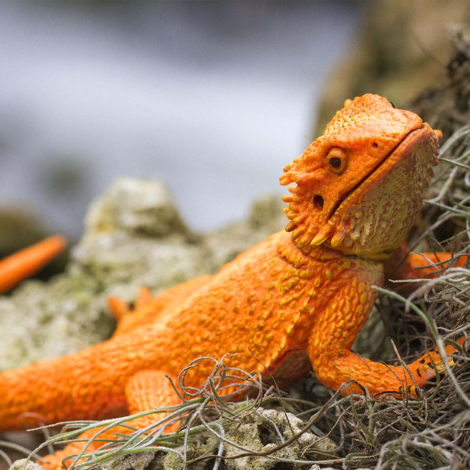 Safari Ltd Bearded Dragon figurine — tan to dark-brown coloration with gold or red accents.