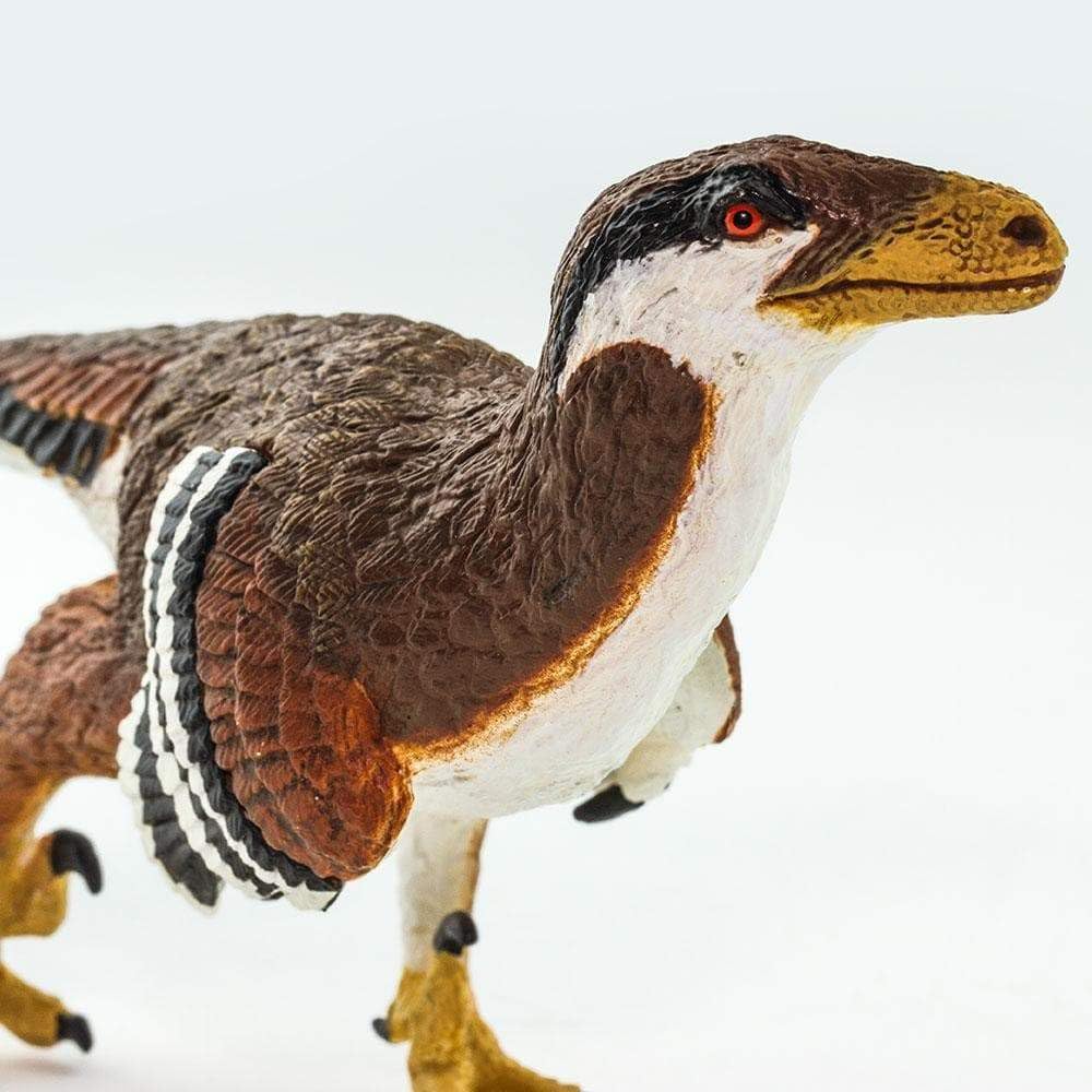 Safari Ltd Deinonychus figure paint texture emphasizes lifelike detail for storytelling.
