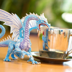Safari Ltd Ice Dragon figurine belly detail highlights sculpted ice texture.