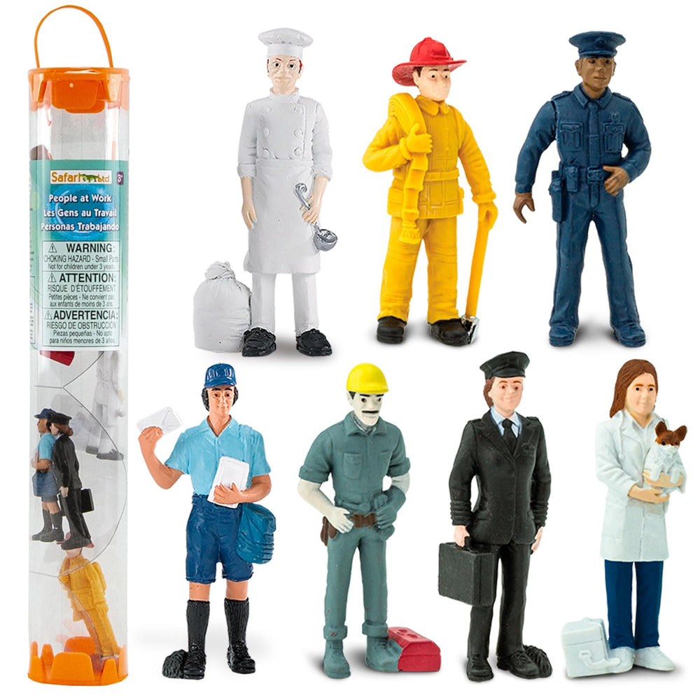 Safari Ltd. People TOOB construction worker figurine for imaginative play and role-play learning.