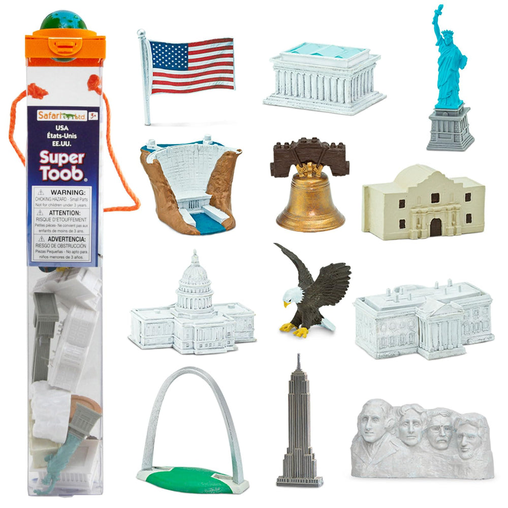 Safari Ltd. USA Super TOOB Lincoln Memorial figure for classroom display and imaginative play.