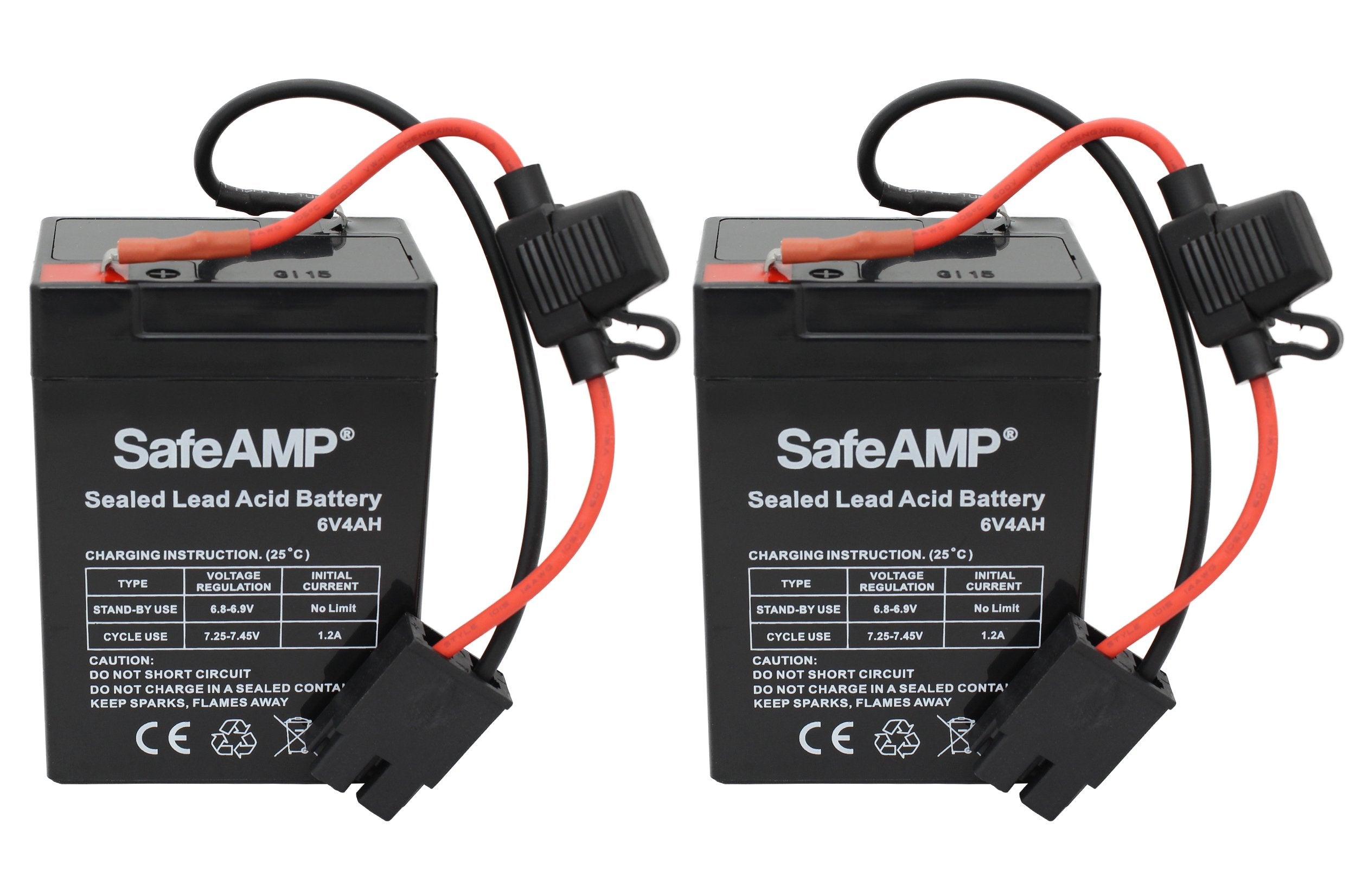 SafeAMP battery pack of two blue 6V units for reliable Power Wheels playtime.