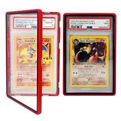 Safeguard TCG Solutions PSA slab bumper case front view with red aluminum frame