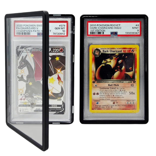 Safeguard TCG metal slab bumper case front view highlights the durable aluminum frame for graded cards