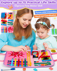 SaFeli Busy Board includes weather-themed activities to build sensory awareness and pattern recognition.