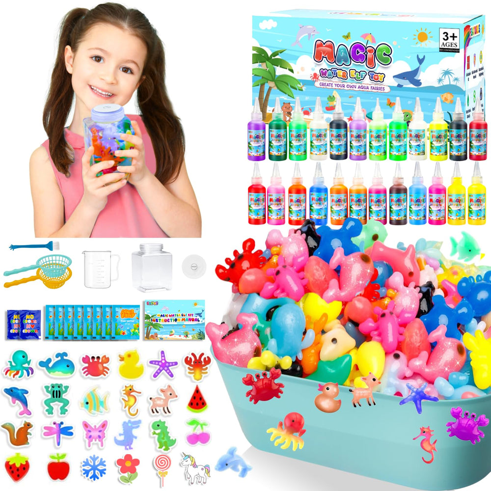 SaFeli Magic Water Elf Kit—24 colorful gels for imaginative play and learning.