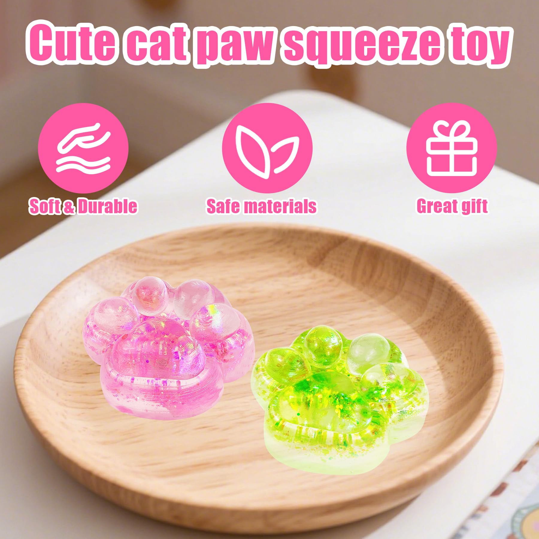 Safoezy taba squishy paw white provides gentle relief on breaks.