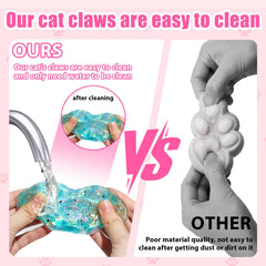 Safoezy taba squishy paw press demonstrates tactile kneading benefits.