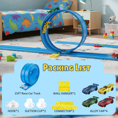 Safotad dual-lane race track ready for head-to-head or solo racing.