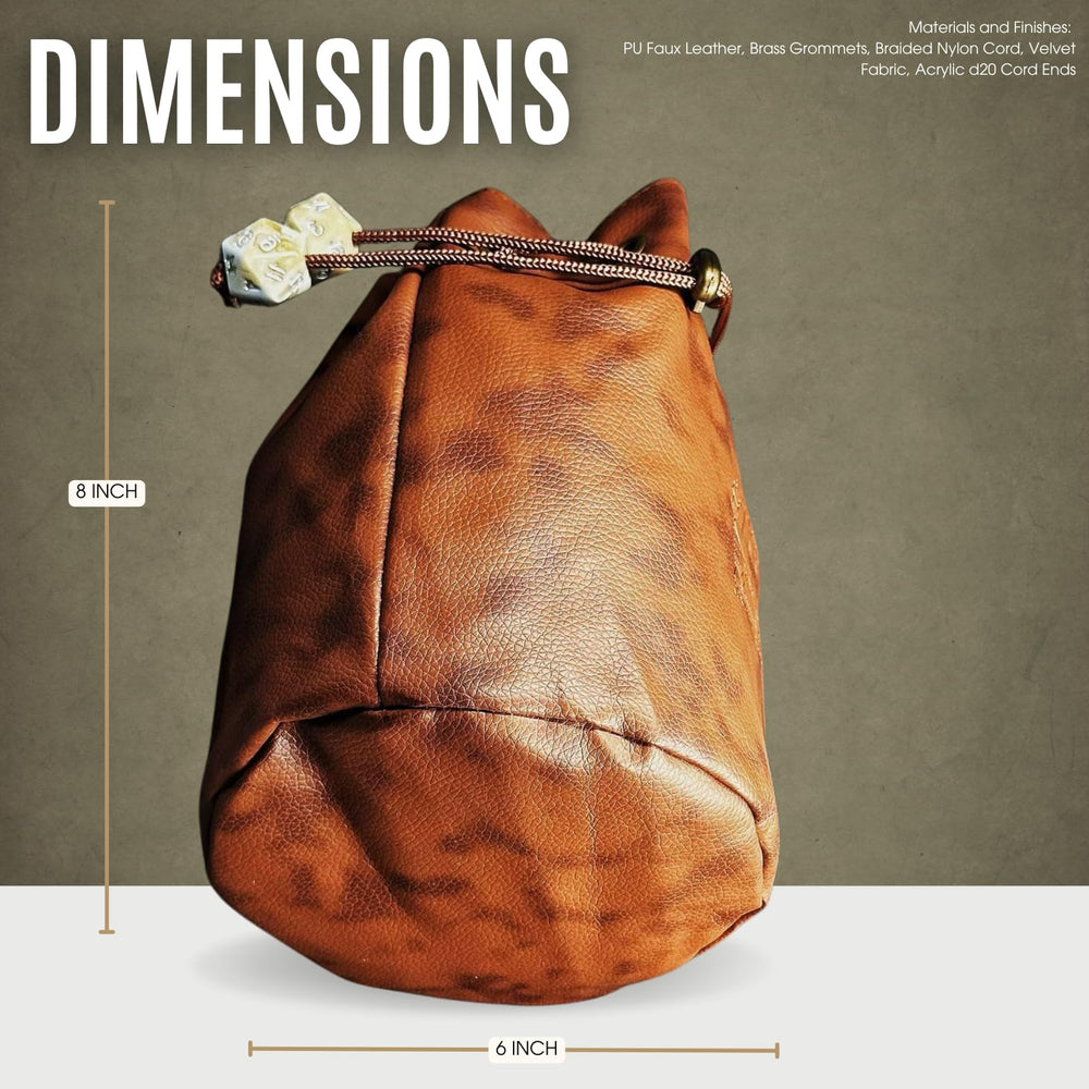 Sage's Portal drawstring with D20 ends adds authentic flair.