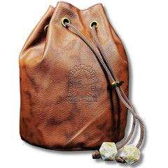 Sage's Portal dice bag front view in spotted PU leather.