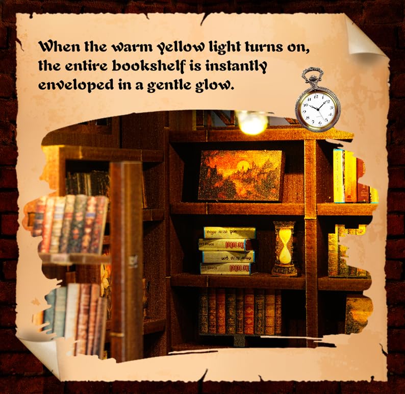 Sagiterra Book Nook Kit: Halloween/Christmas themed tiny display for seasonal shelves.