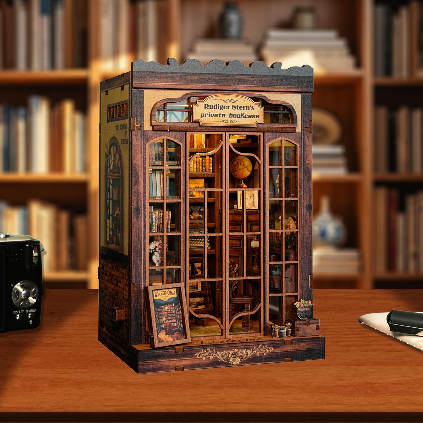 Sagiterra Book Nook Kit: miniature house interior showing finished details and layout.