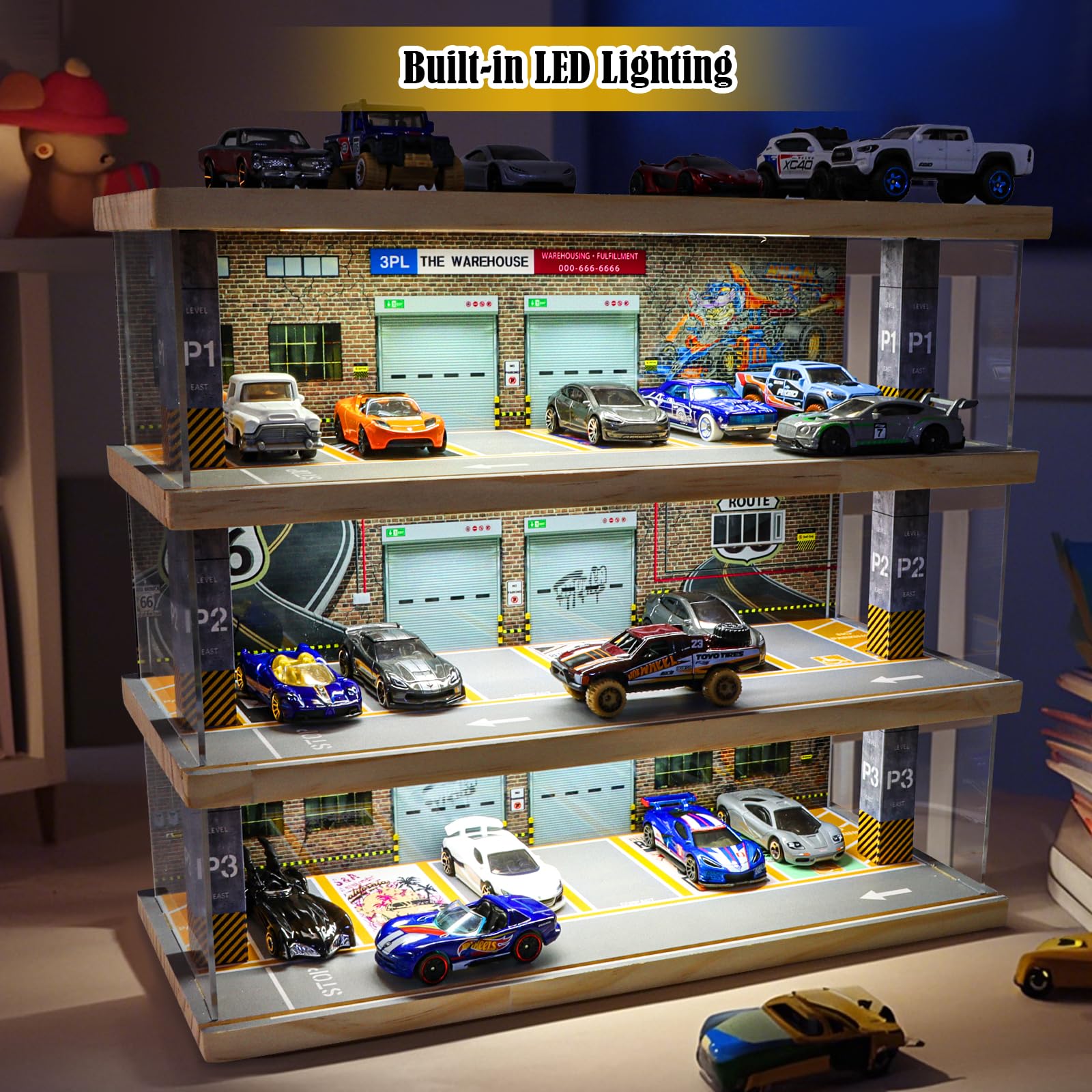 Saichotoy clear acrylic panels protect cars while offering full visibility.