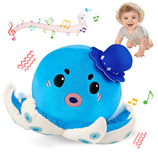 SAIMAND baby octopus crawling plush during tummy time for encouraging movement
