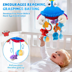 SAIMAND crab rattle plush adds gentle sound for early play moments.