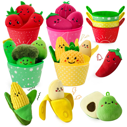 SAIMAND montessori plush fruit and vegetable set for early color sorting and sensory play