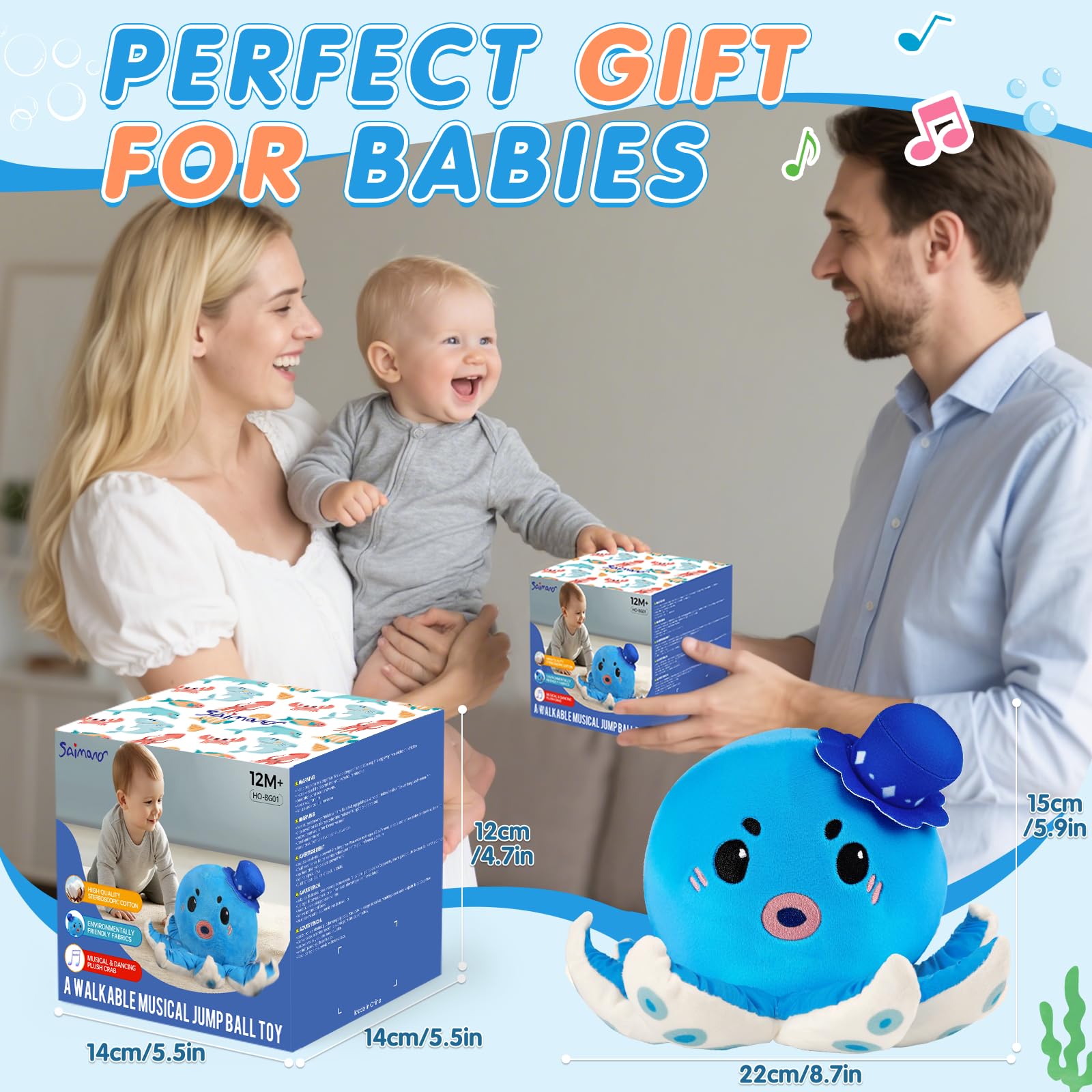 SAIMAND tummy-time friendly setup encouraging exploration and motor skills