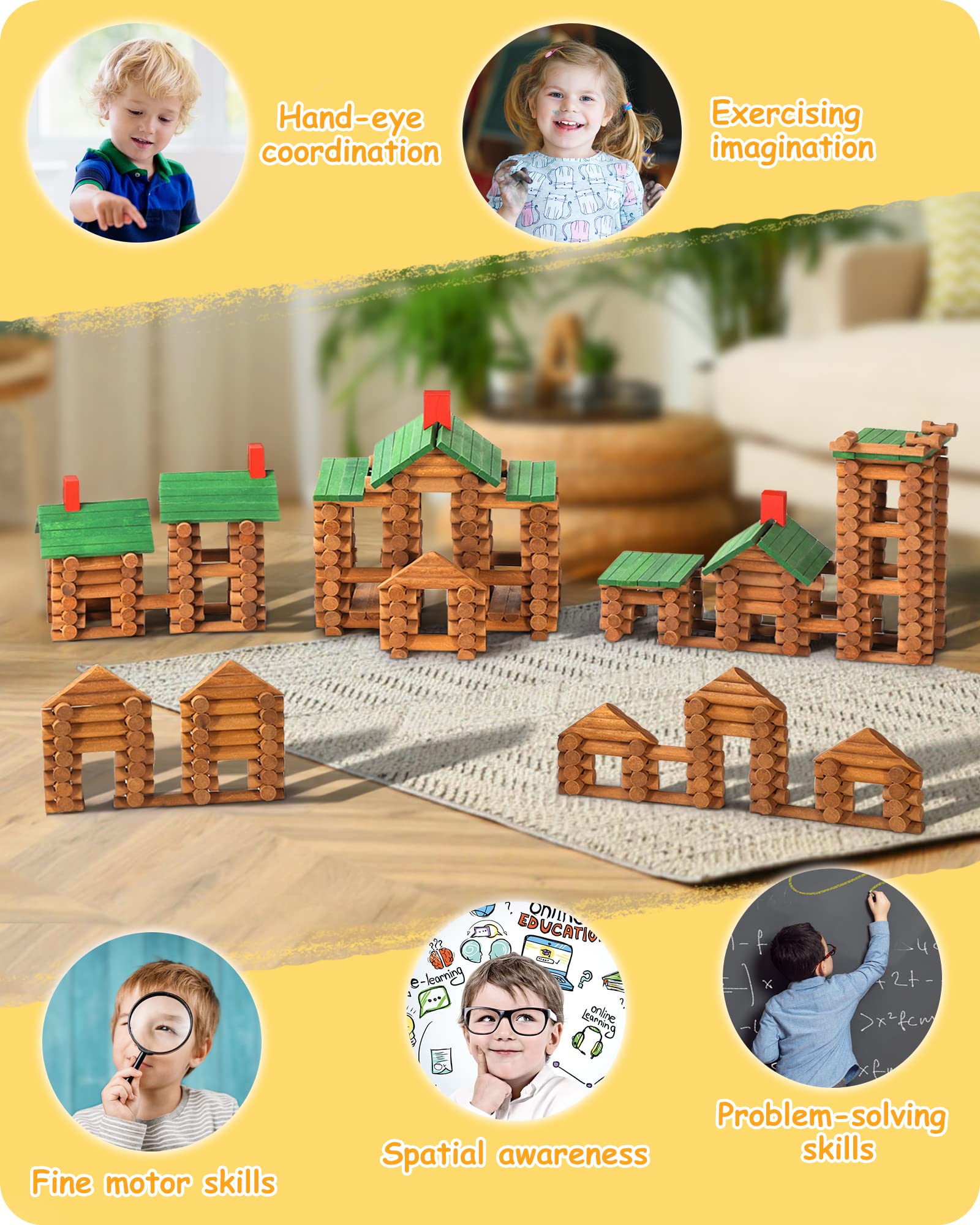 SainSmart Jr. classic log cabin designs spark timeless imaginative play.