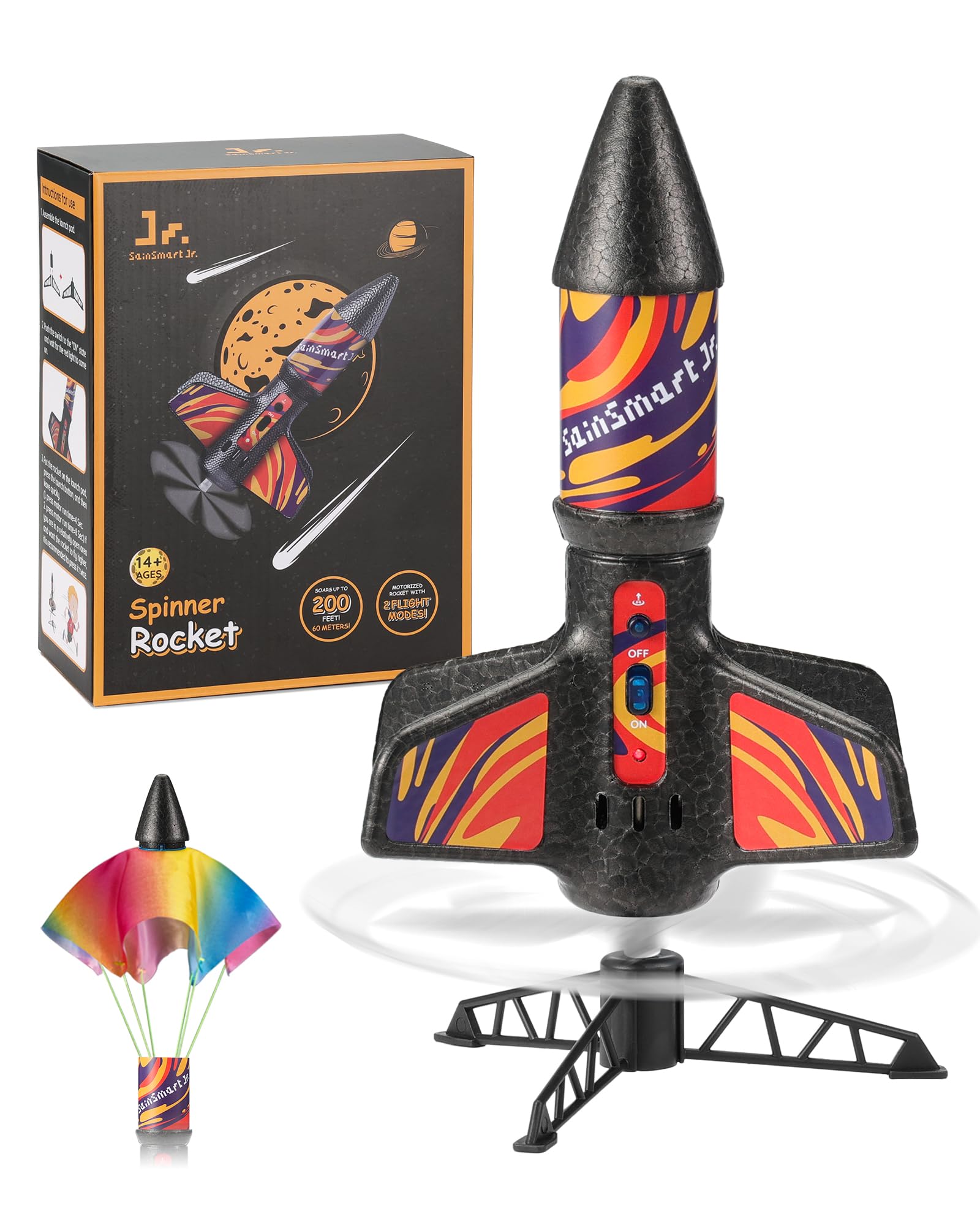 SainSmart Jr rocket launcher front view ready for backyard launches