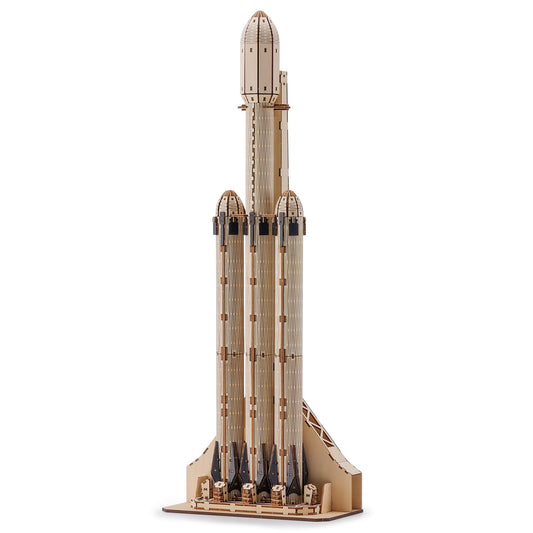 SainSmart Jr Space-X Falcon Heavy puzzle assembly shows precise interlocking parts for a rewarding build