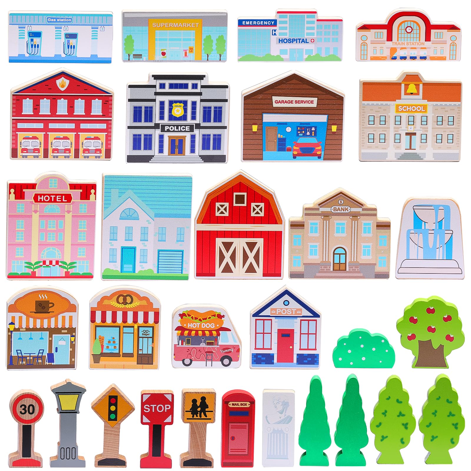 SainSmart Jr town play set: city buildings for imaginative play and storytelling