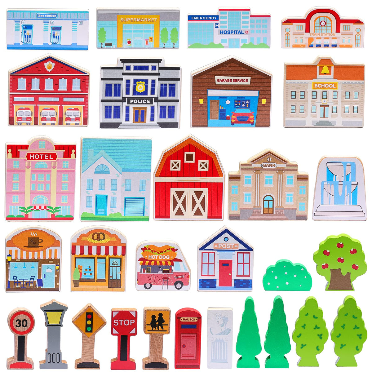 SainSmart Jr town play set: city buildings for imaginative play and storytelling