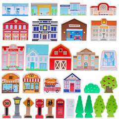 SainSmart Jr town play set: city buildings for imaginative play and storytelling