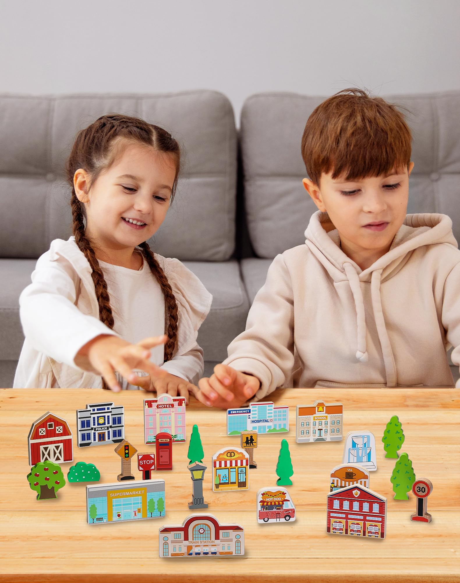 SainSmart Jr town play set: traffic signs guide safe, creative road adventures
