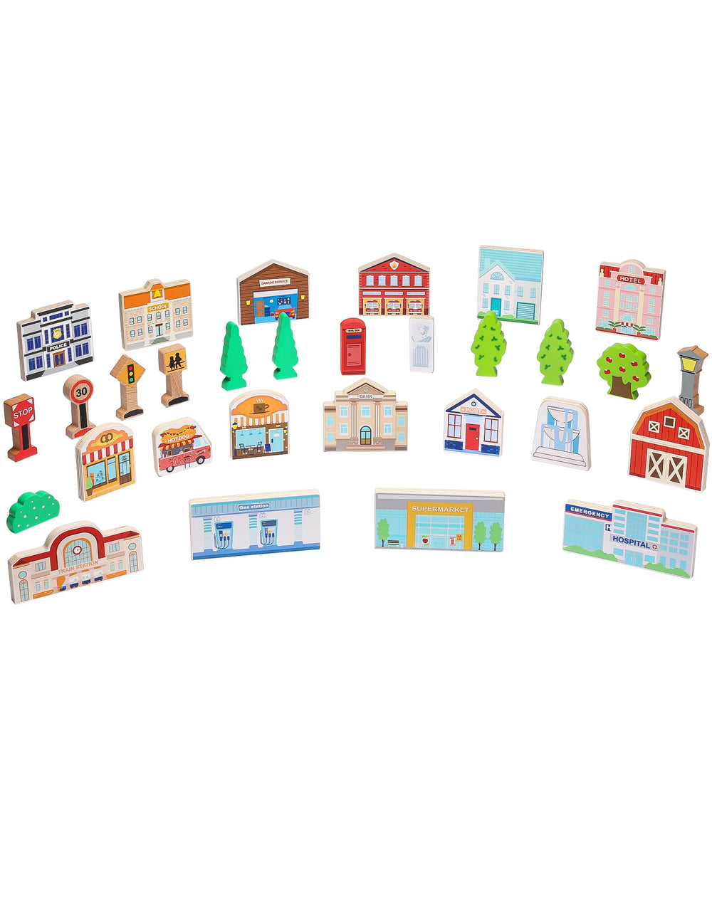 SainSmart Jr town play set: trees and fountain add natural scenery for city scenes