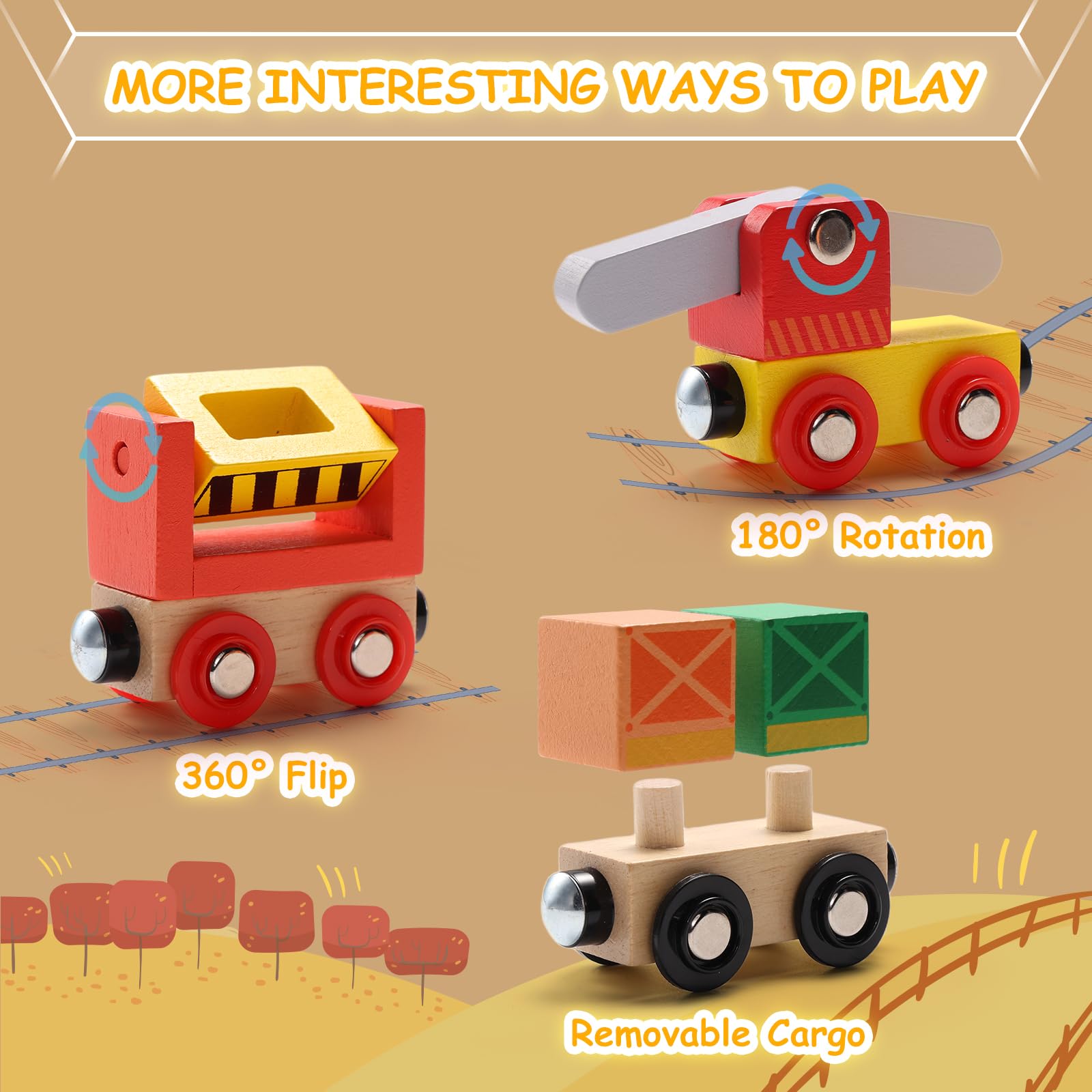 SainSmart Jr wooden crane car with movable crane for imaginative play