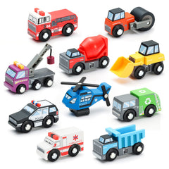 SainSmart Jr 10pc plane on wooden train set encourages imaginative play
