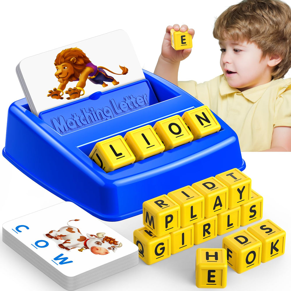 SAITCPRY educational letters game with cubes and flash cards to boost early literacy at home.