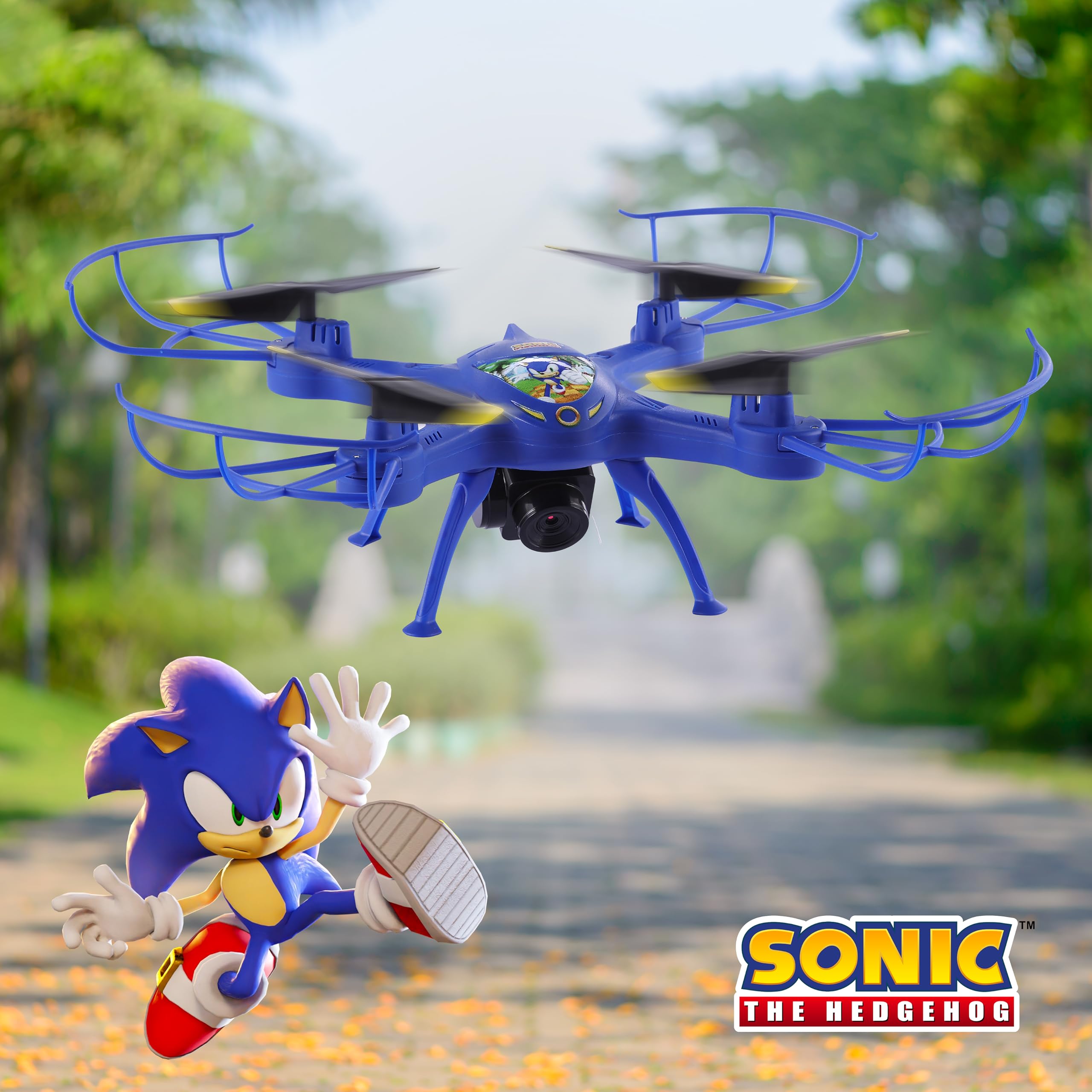 Sakar Sonic Sky Racer includes remote controller for precise maneuvering.