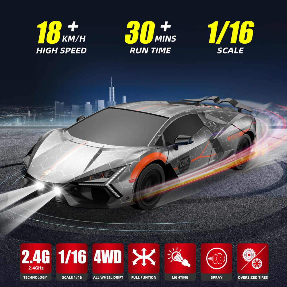 Sakeye RC Drift Car with 2.4GHz remote for smooth multi-car play.