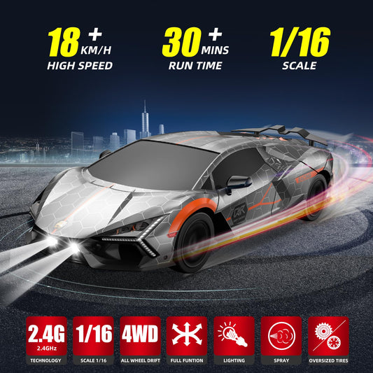 Sakeye RC Drift Car with 2.4GHz remote for smooth multi-car play.