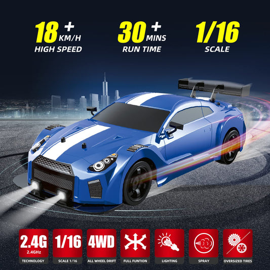 Sakeye RC Drift Car side view, bold profile ideal for high-speed drifting